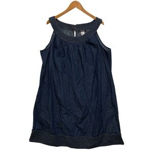 JFW Just For Wraps Women's Denim Sleeveless Midi Dress Size 24 NWOT Casual